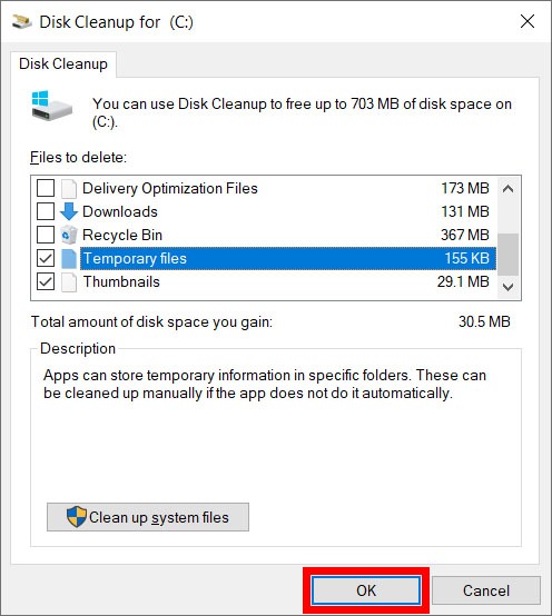 eliminar archivos temporales