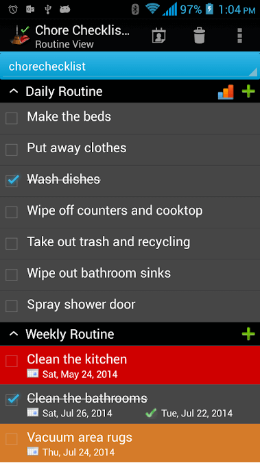 Chore Checklist app for Android