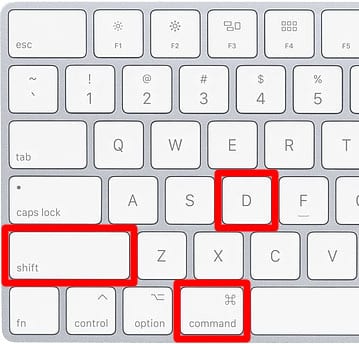 Mac keyboard shortcut Command + d desktop