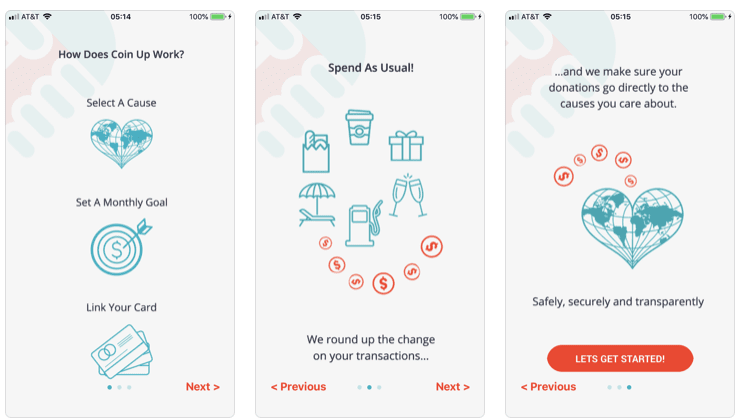 coin up charity app