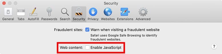 Disable Java