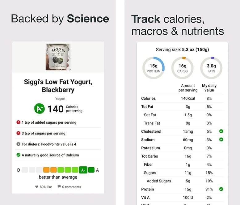 fooducate - Meilleure application pour les informations nutritionnelles