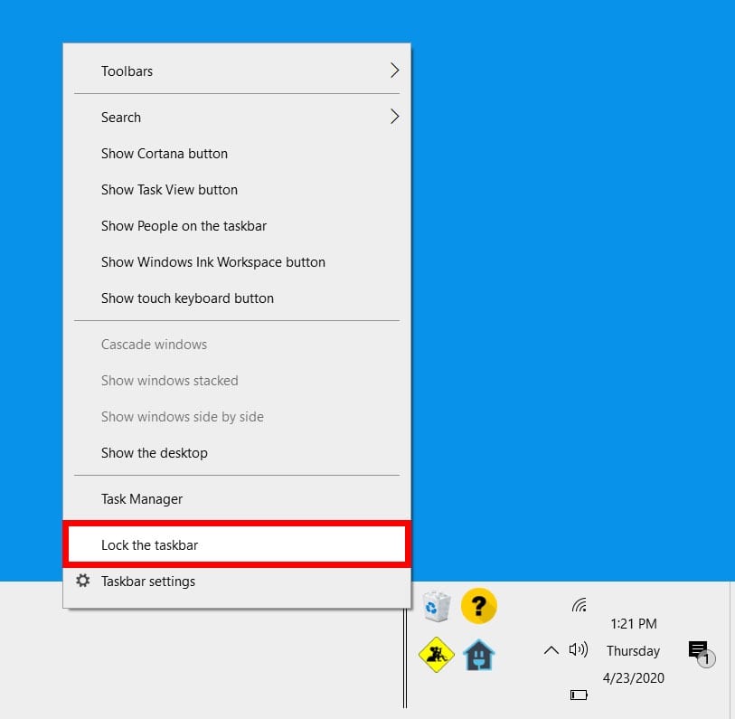 How to Change the Size of the Taskbar 