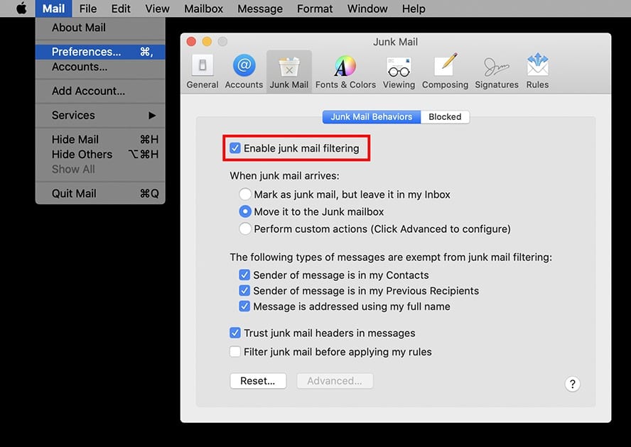 How to get rid of spam emails on apple mail