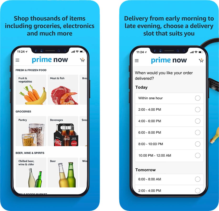 amazon prime now best grocery delivery app