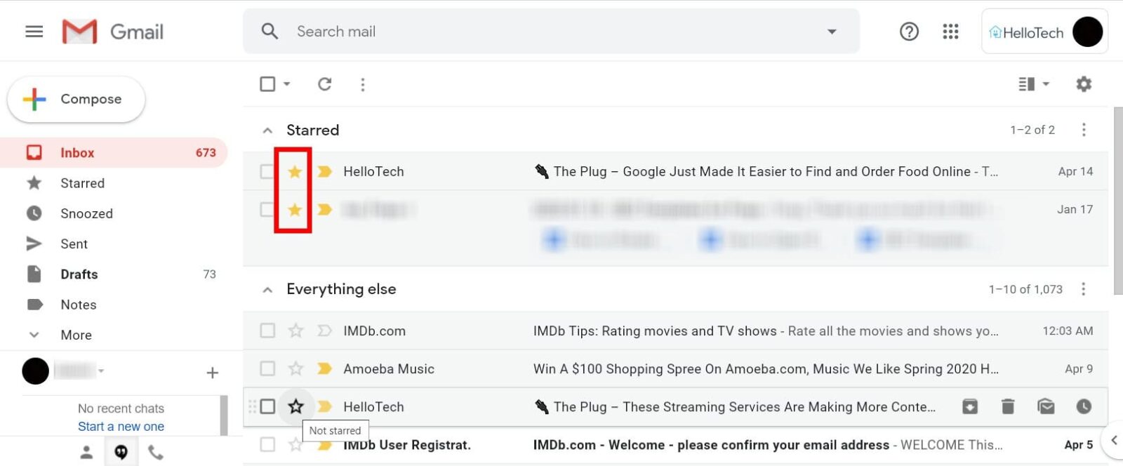 gmail starred first organize inbox