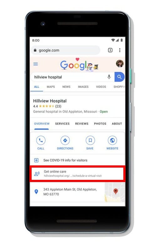 google higlights telehealth and virtual care