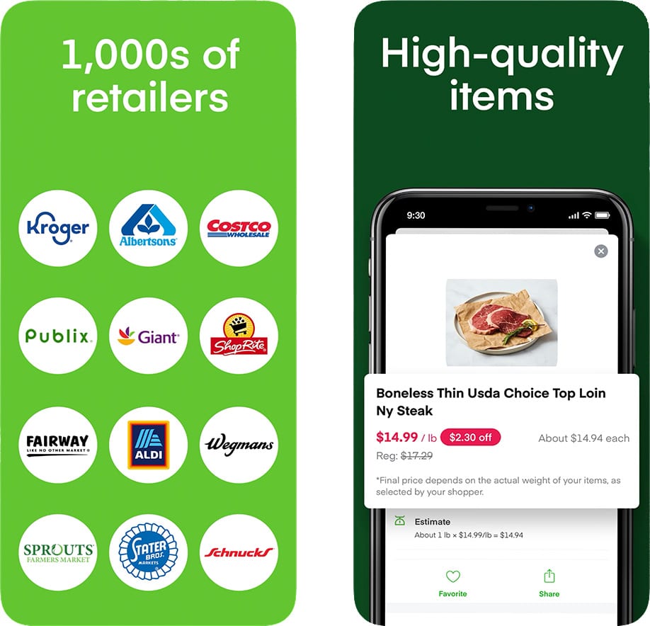 insacart best grocery delivery app