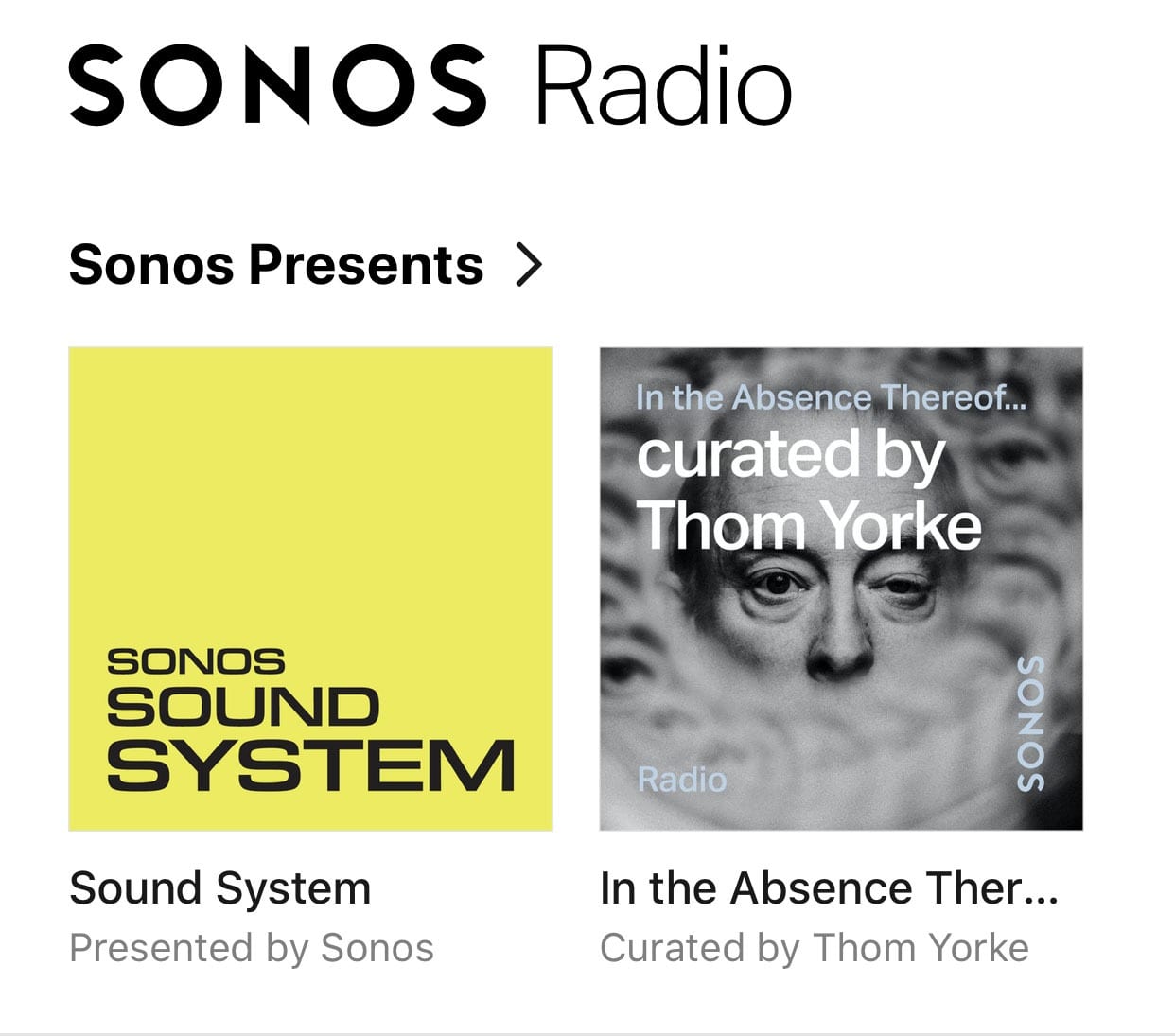 sonos presents radio stations