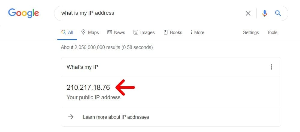 google what is my public ip address
