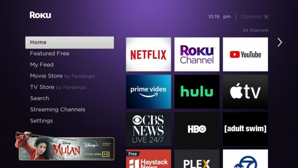 Apple TV Home screen