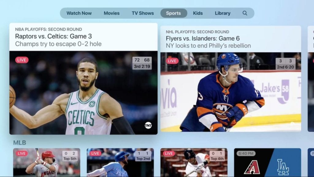 apple tv sports