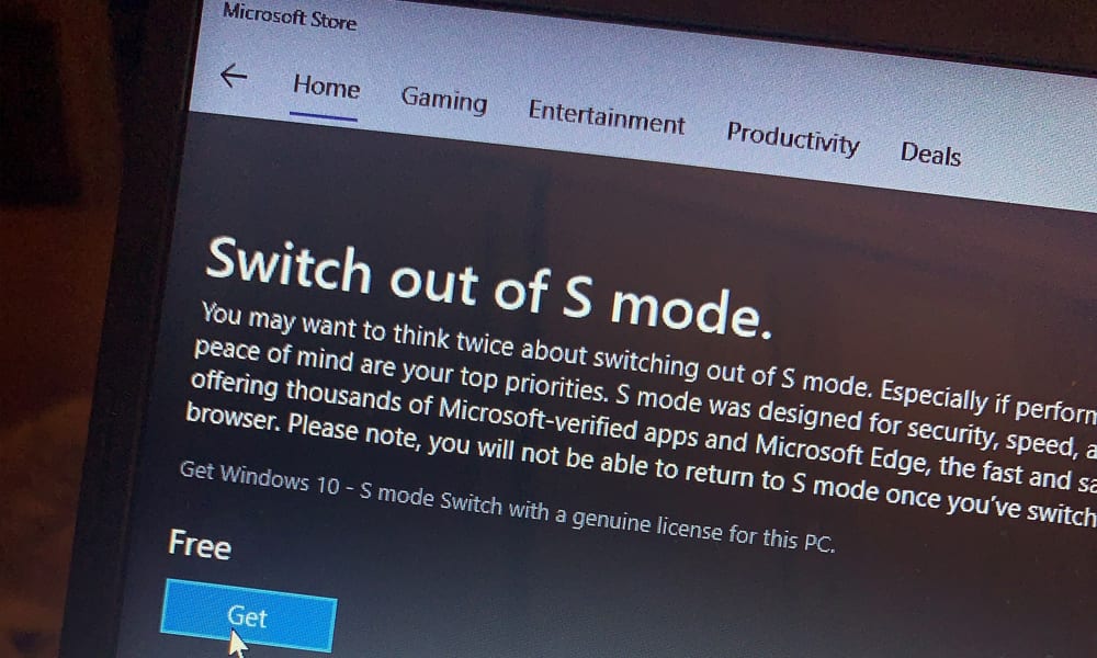 download windows 10 in s mode