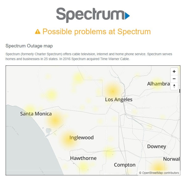 internet outage map