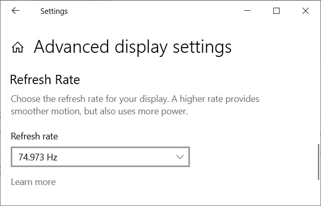 Easier Refresh Rate