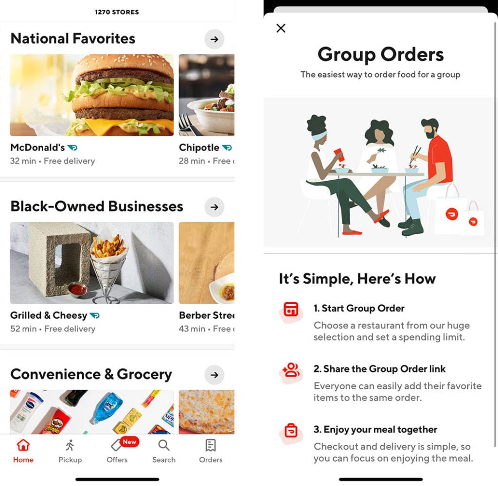 doordash best food delivery service for groups