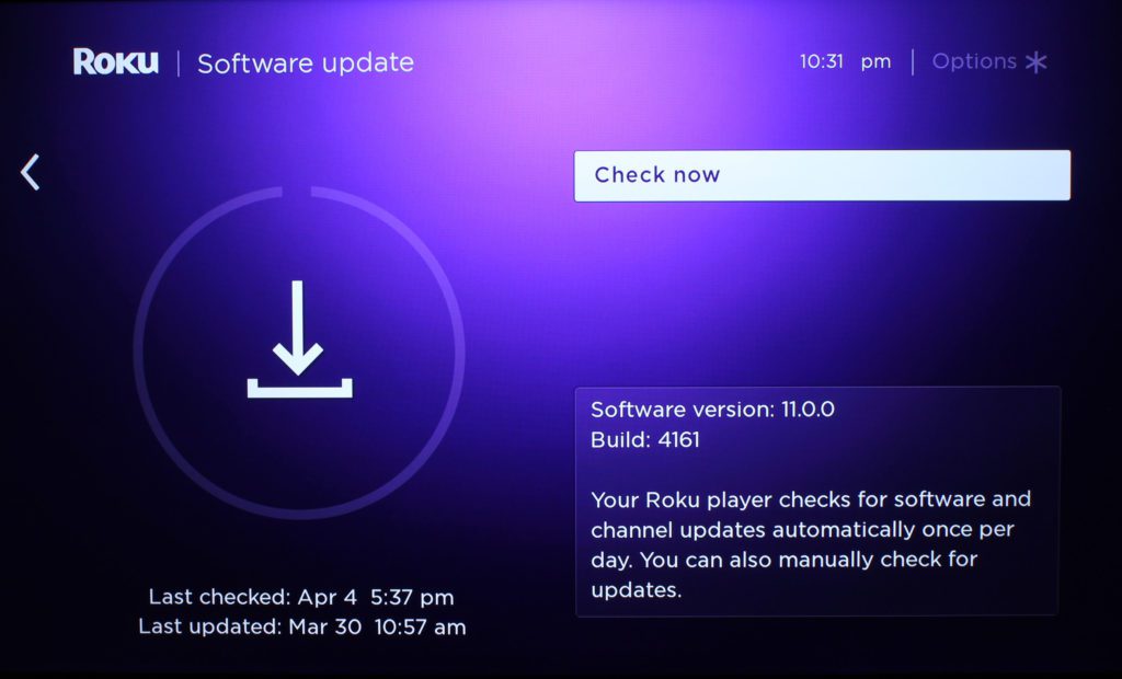 how to update roku