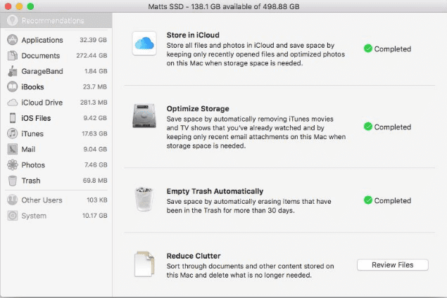 macOS Sierra Smoothly Frees Up Storage Space for You