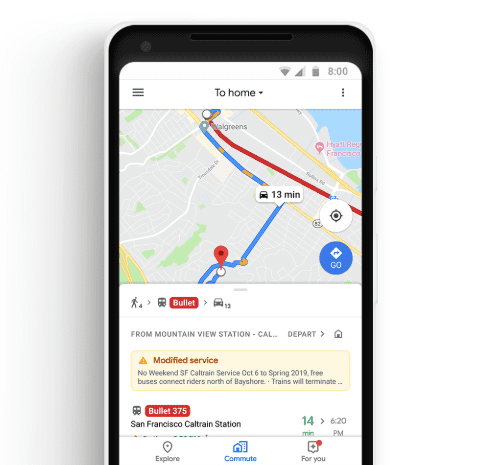 Google Maps Gets New Updates: In-App Music Support and the Commuter Tab