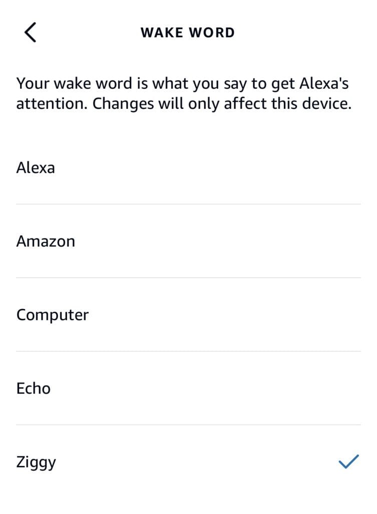 how to change alexa voice wake word