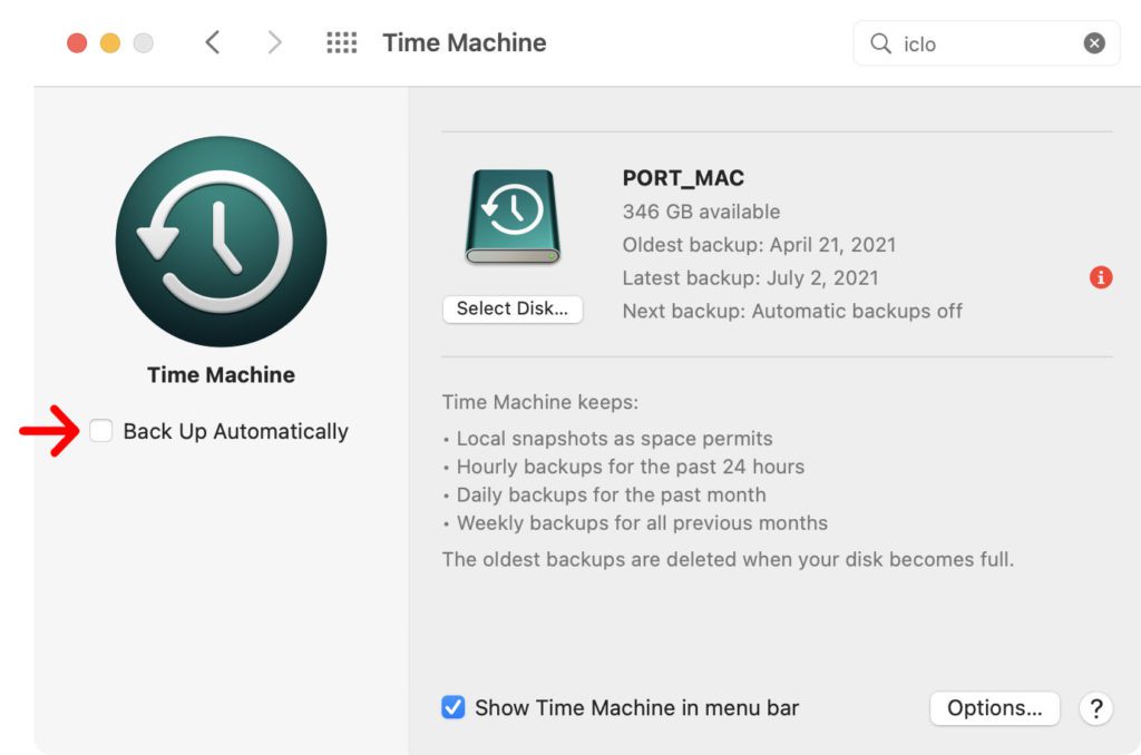 how to manually back up to time machine