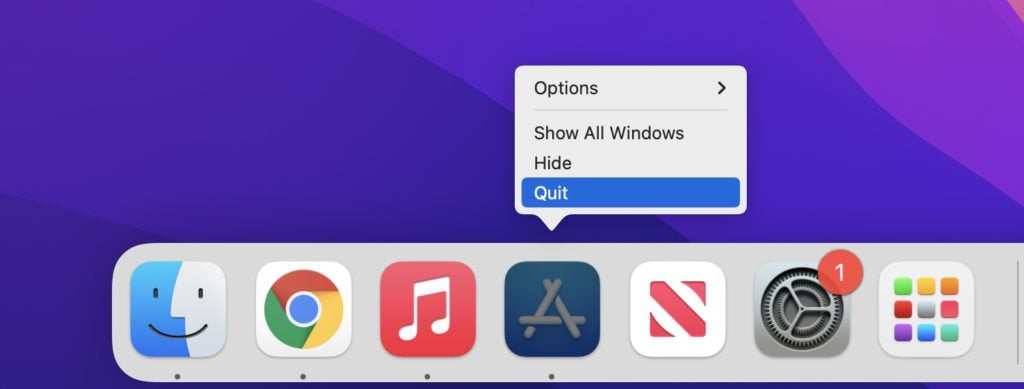 how to quit app mac