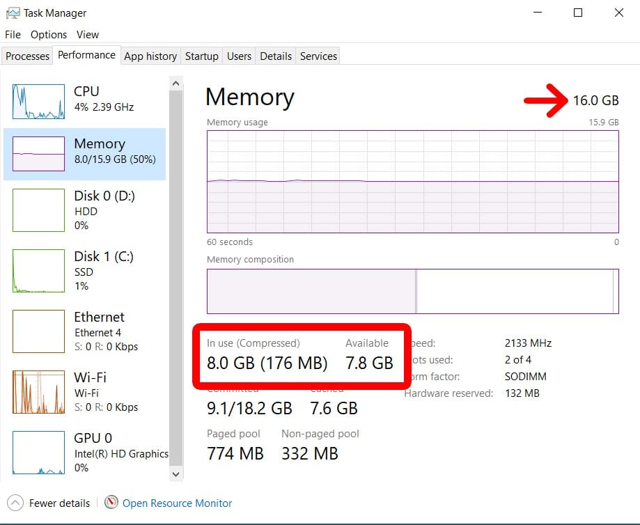 Add More RAM when laptop slow