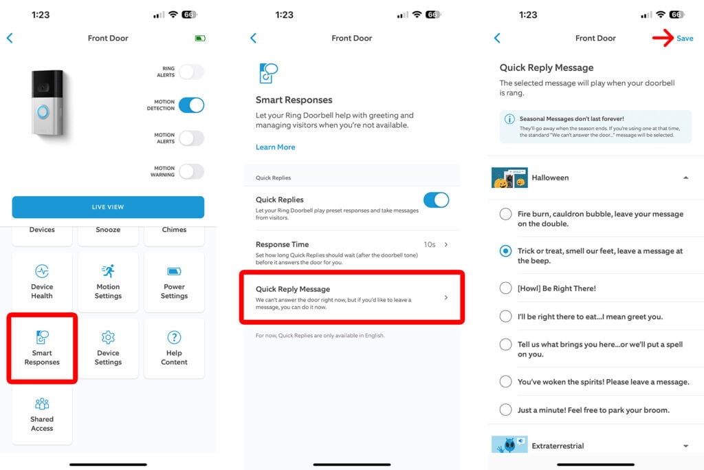 how to set up quick replies ring video doorbell tips 1
