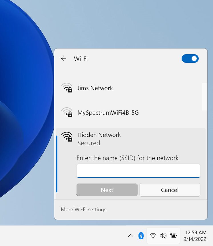 hidden wifi network