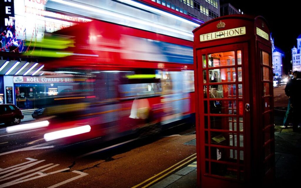 1280px London bus and telephone box on Haymarket 1080x675