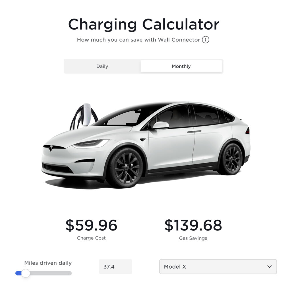 how much does it cost to charge an EV at home tesla 2