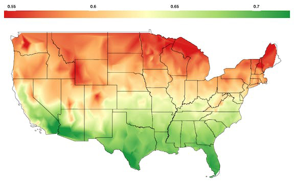 How Long Does It Take To Charge an EV in the Cold map