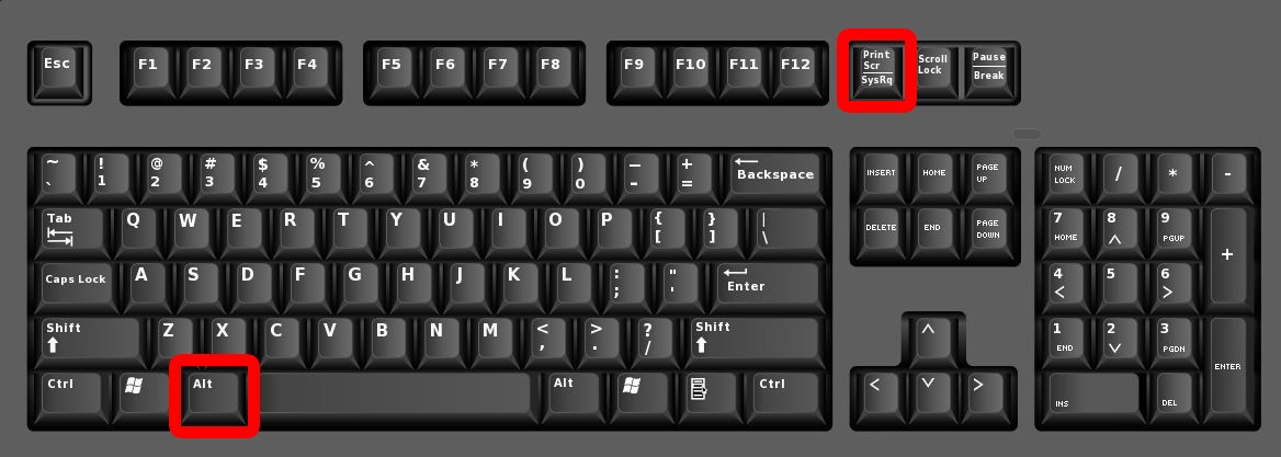 Press the Alt Key + Print Screen