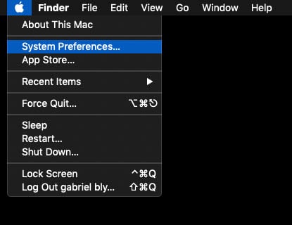 Apple menu system preferences