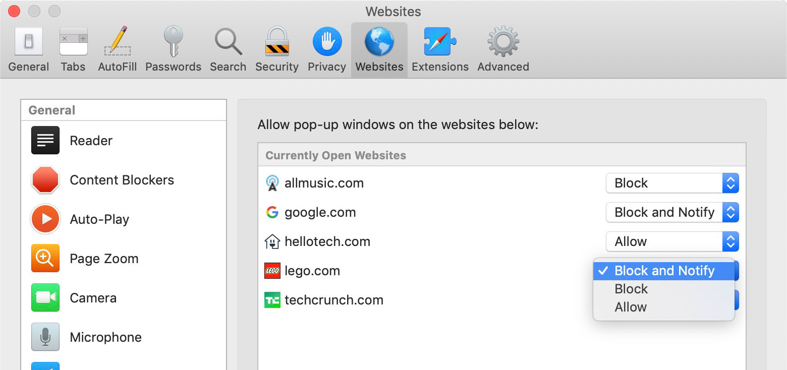 How to Turn Off the Pop-up Blocker on Safari Desktop exceptions
