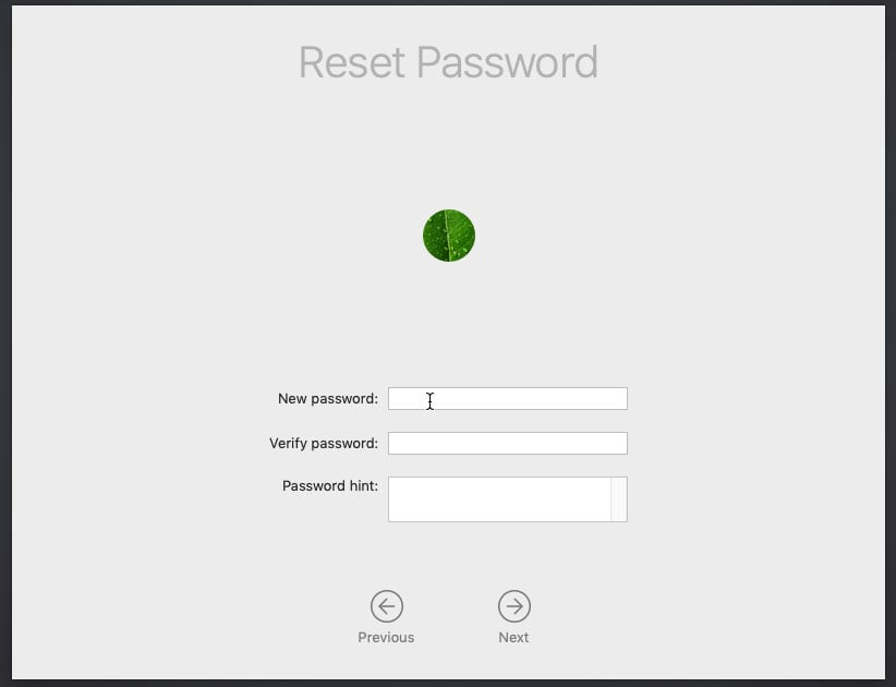 mac recovery mode reset password