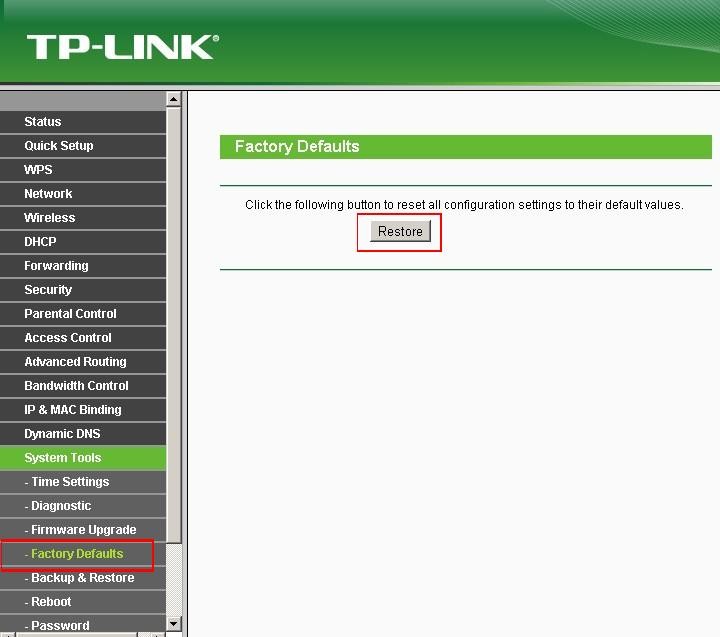 How to Reset Router From Configuration Page