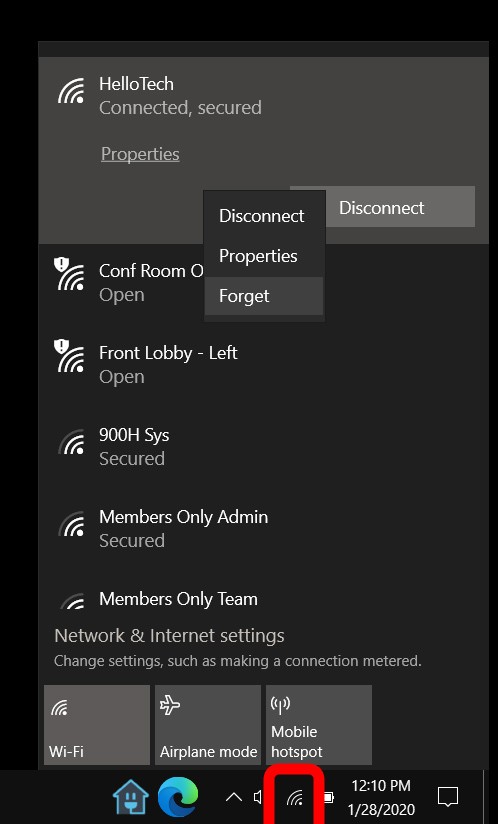How To Forget A Network On Windows 10