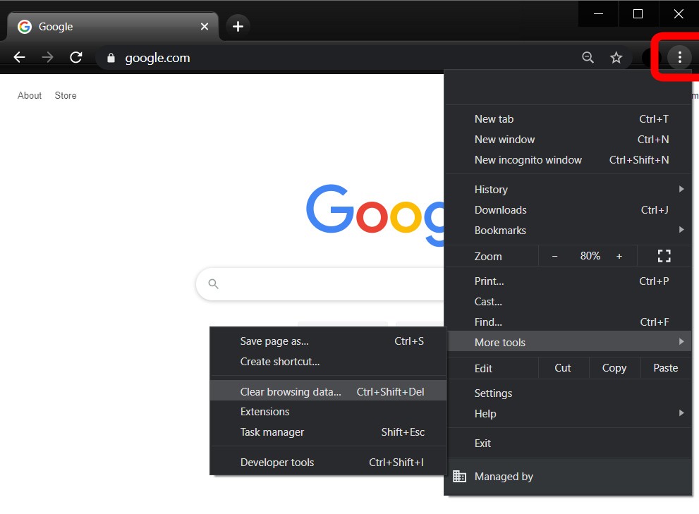 google chrome settings clear browser data