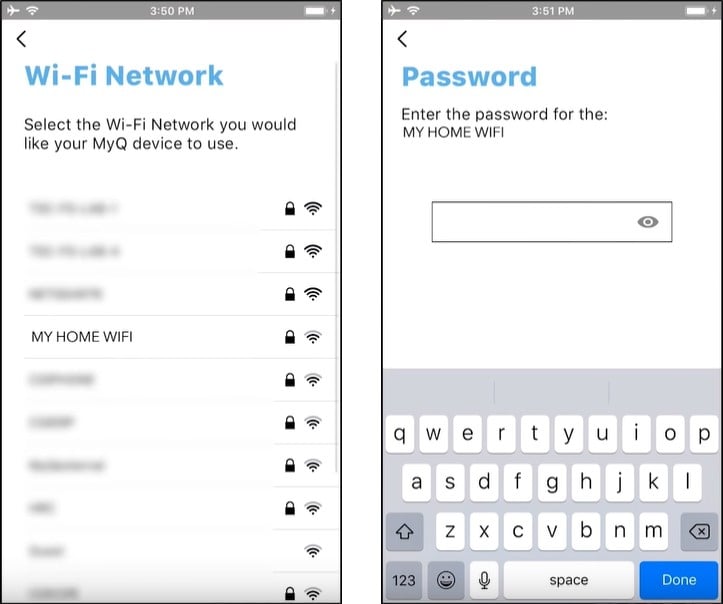 choose a wifi netwrok and enter password