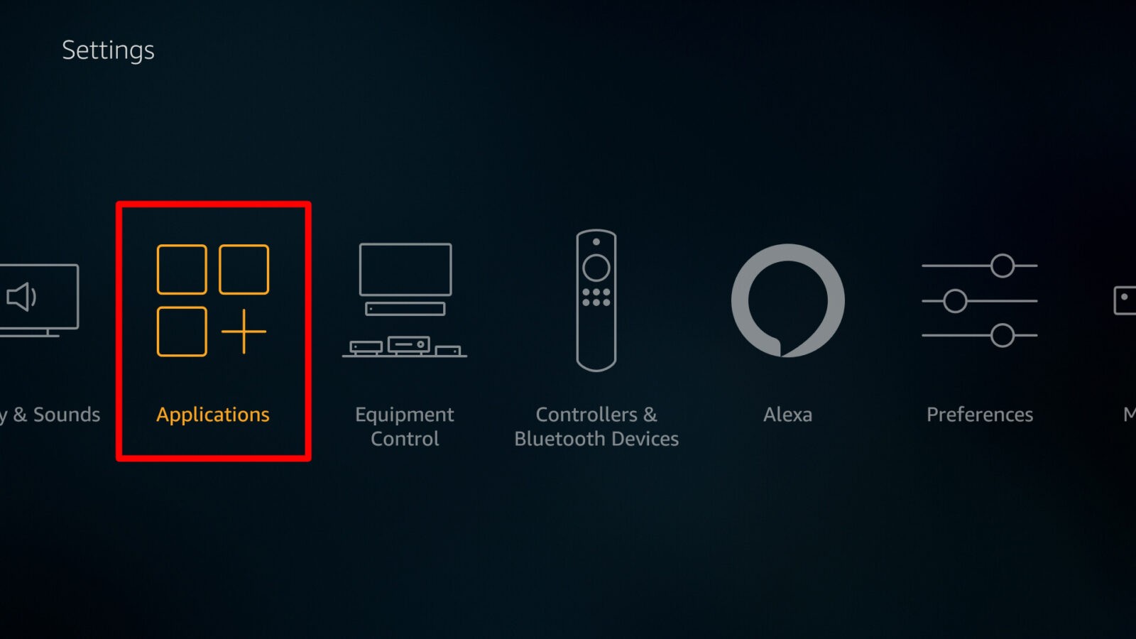firestick settings applications