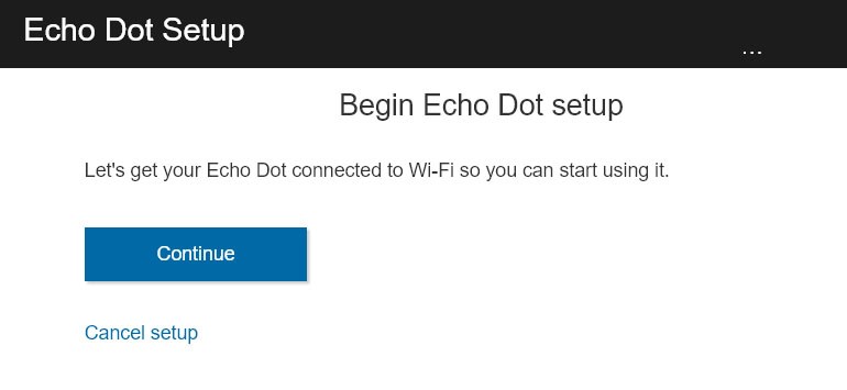 continue to set up device