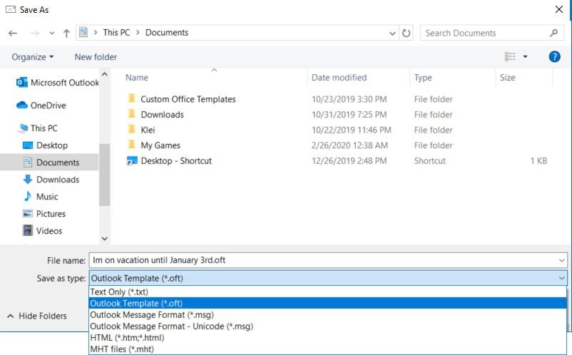 save template documents