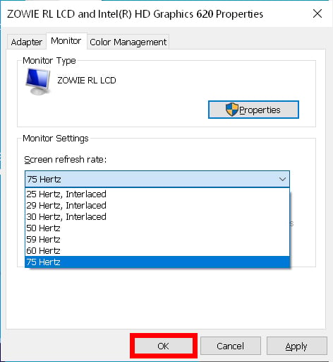 how to change monitor refresh rate 