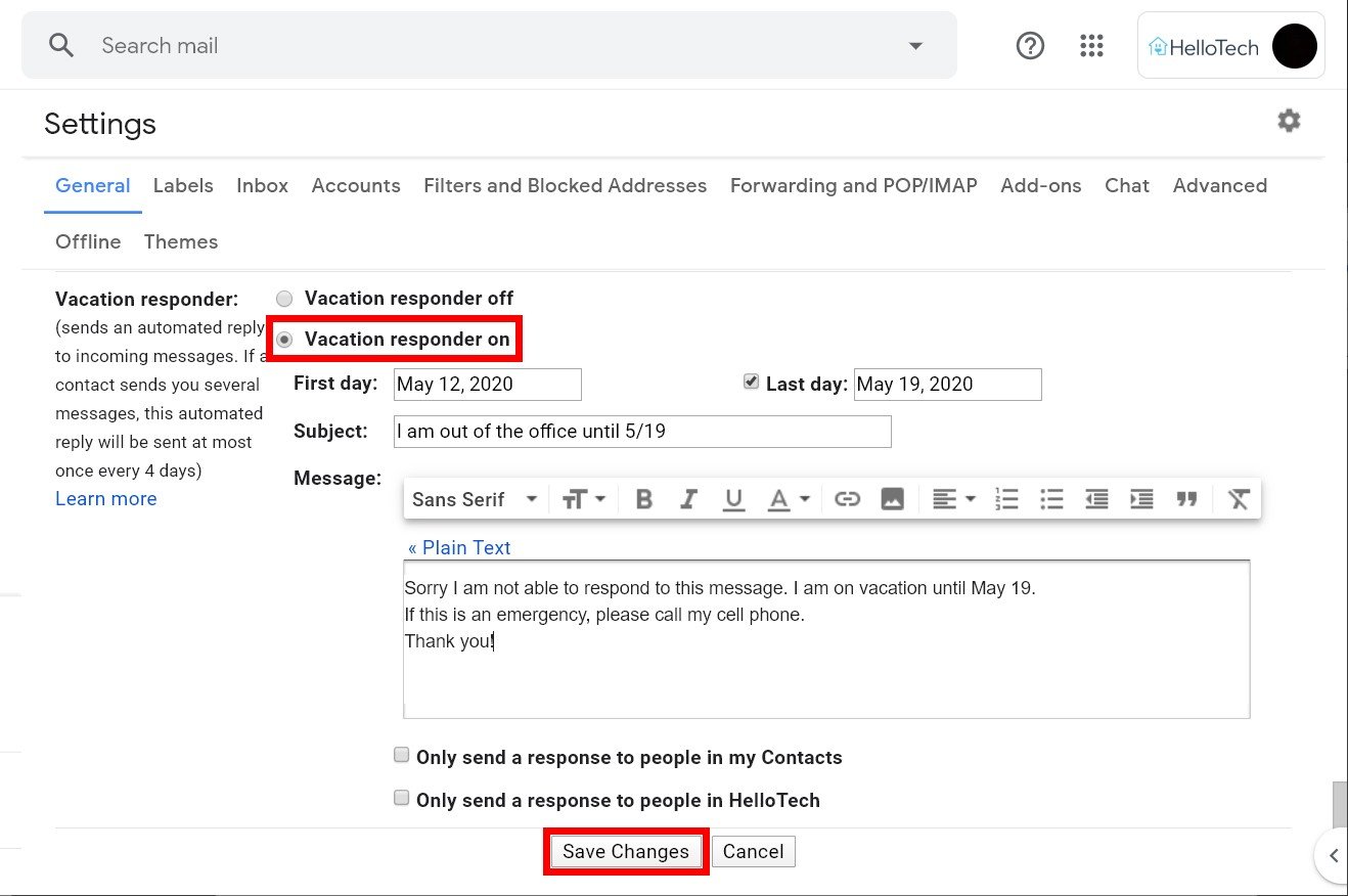 How to Set Up an Automatic Out of Office Reply in Gmail