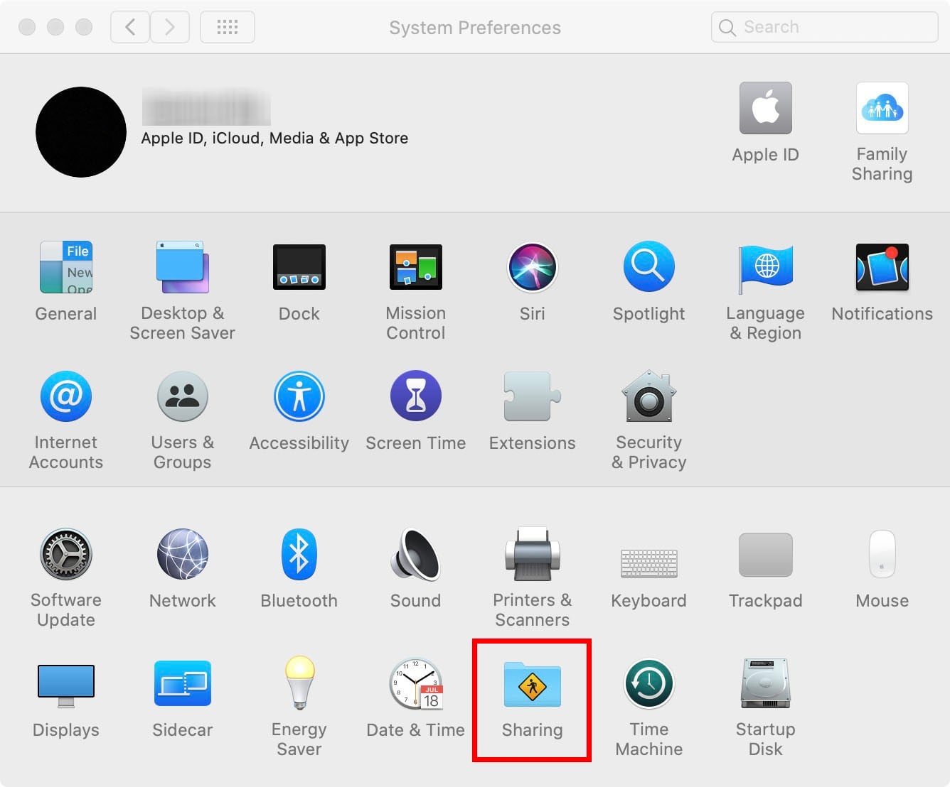 mac system preferences sharing