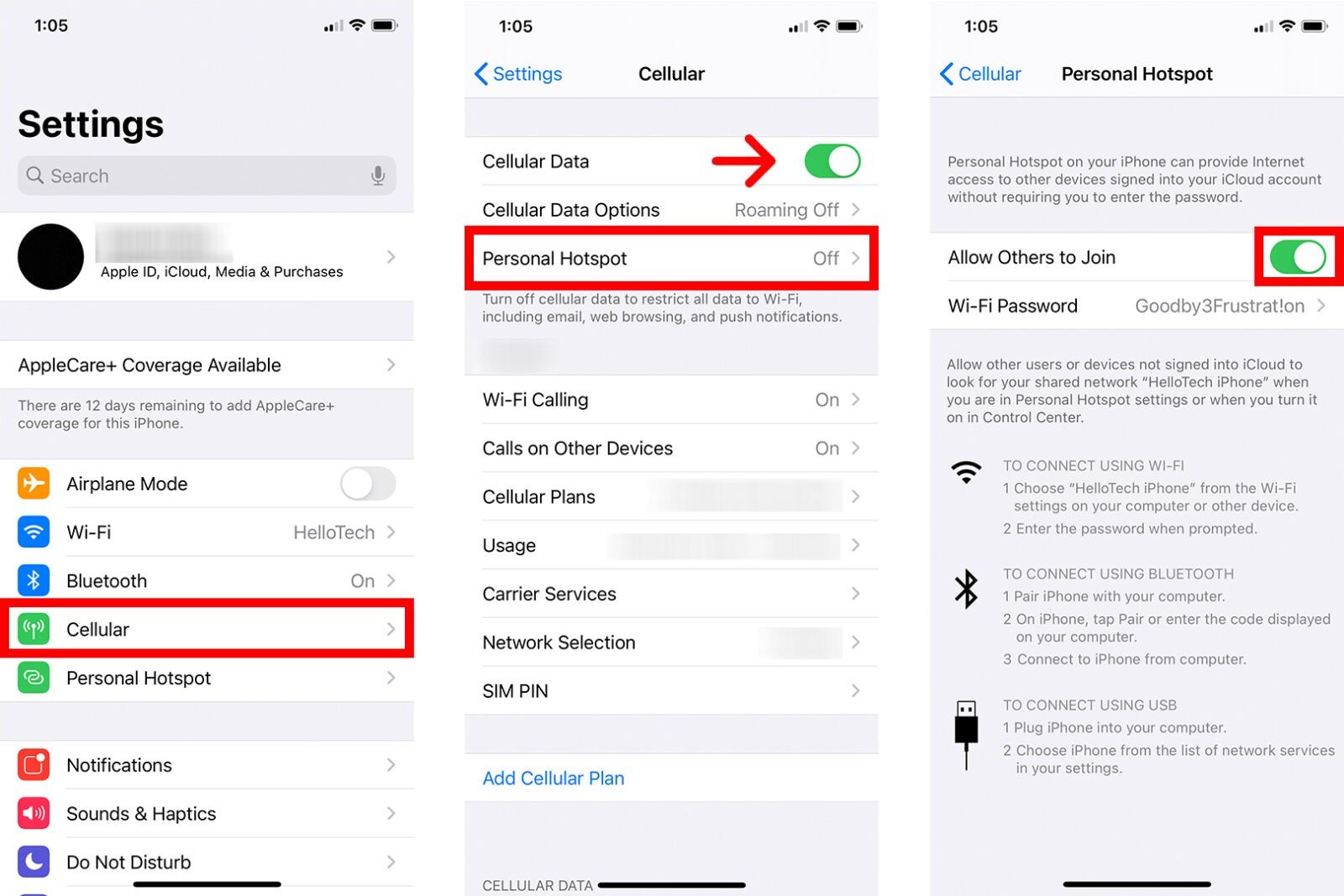 How do i set up my hotspot on my iphone How To Change Your Hotspot Name And Password On An Iphone Hellotech How