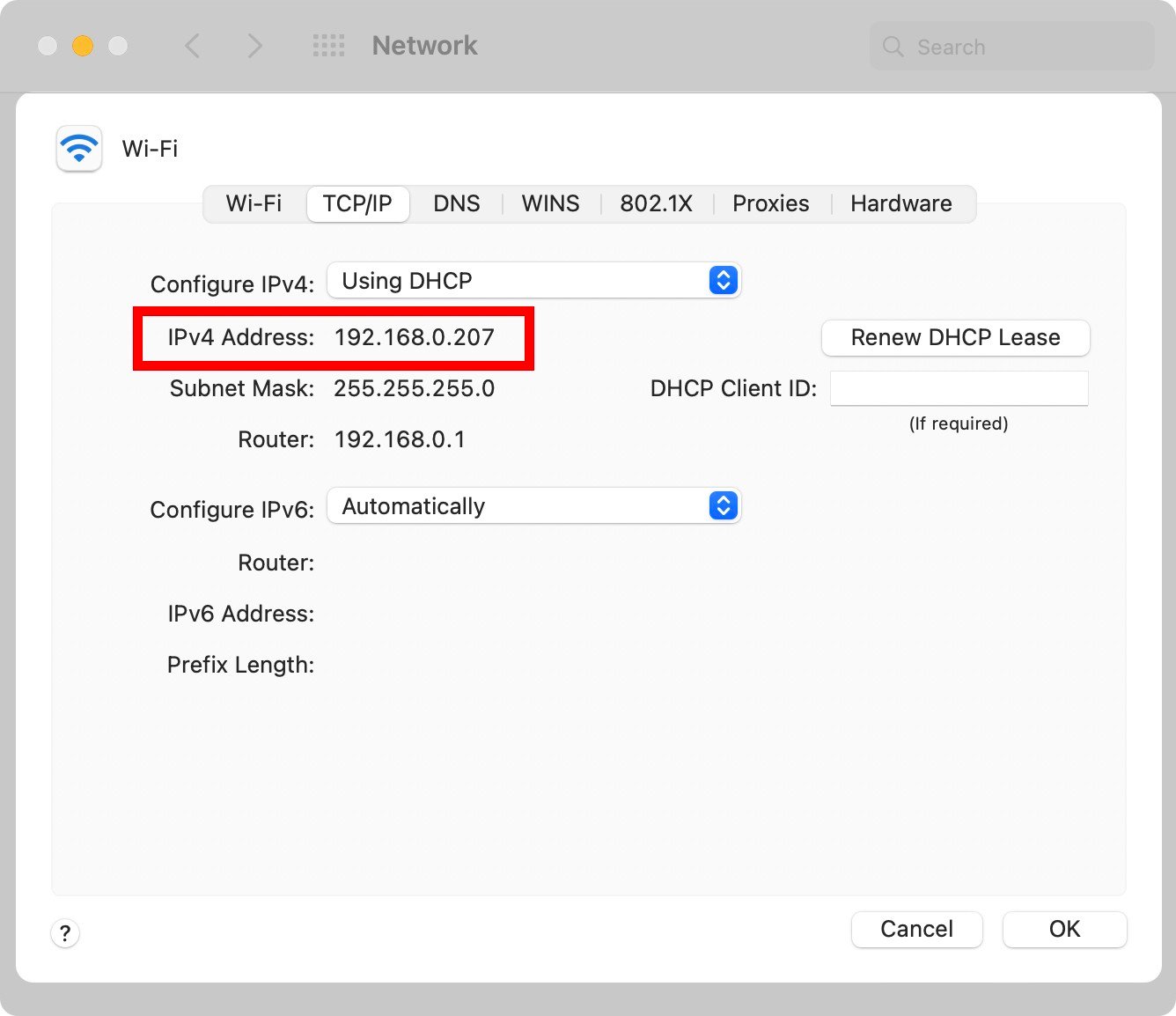 macbook ip address terminal