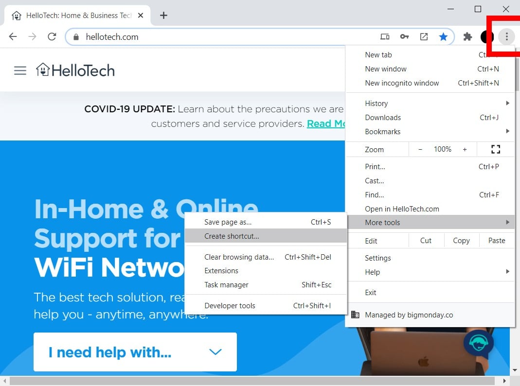 How To Create A Desktop Shortcut To A Website : Hellotech How