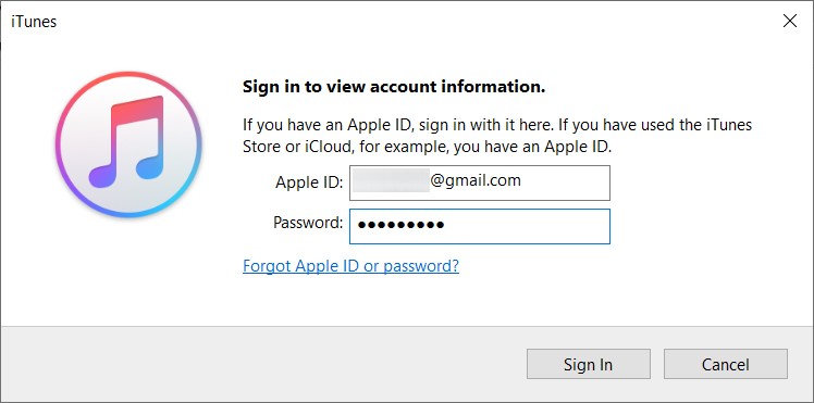sign in to view account again